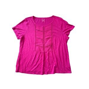 TALBOTS Short Sleeve, Hot Pink, Shirt, size 2XP (Petite),